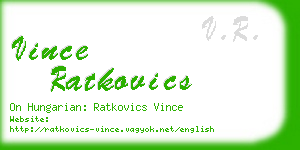 vince ratkovics business card
